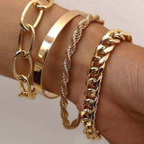 Florance Gold Bracelet Set | Elegant Layering Jewelry