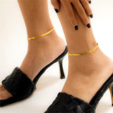 Gia Gold Herringbone Anklet - Elegant, Durable & Trendy Accessory