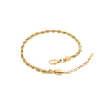 Leila Rope Chain Anklet - Elegant Gold-Plated Accessory