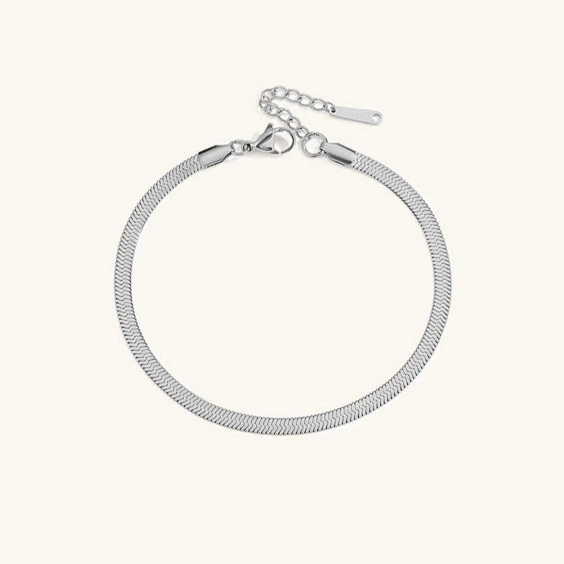 Gia Gold Herringbone Anklet - Elegant, Durable & Trendy Accessory